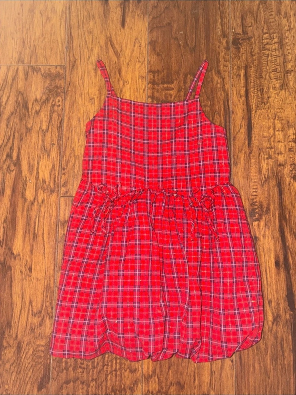Old Navy Red Plaid Bubble Skirt Dress